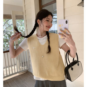 Yellow Knit Beautiful Versatile Vest