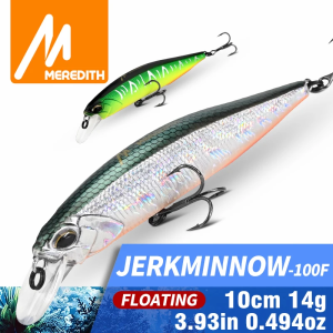 Meredith | MEREDITH JERK MINNOW 100F 14g Floating Wobbler Fishing Lure 24Color Minnow Lure Hard Bait Quality Professional Depth0.8-1.0m