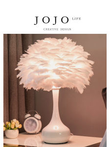 Nordic Style Bedroom Nightstand Lamp Decorative Table Lamp JOJOS L. PD.Patty Plastic Shade Creamy Style Home Decoration