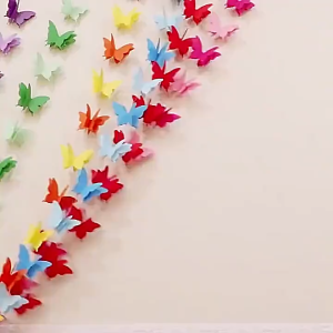[HCM] 3m 18 con Dây treo trang trí hình bướm 3D bằng giấy DIY được chọn màu-Joyee