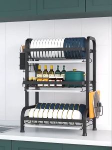 Rak Piring Dapur & Pengering: Rak Cuci & Penyimpanan