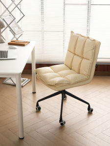 Comfortable Computer Chair Rotatable Adjustable Height Desk Chair Luxury Home Office Chair Fabric Seat Cushion for Study Bedroom