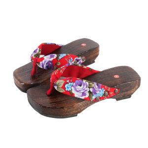 Thickened Wood Clogs Womens Sandals Platform Slip-On Shoes Cosplay Mules Home Comfortable EVA Sole Polka Dot Pattern