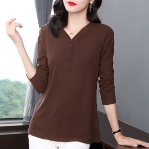 Oversize Womens Blouse Long Sleeve Wanita Baju Tops Shirts V Neck Loose Long Blouses Tighten the waist Autumn Top Clothing Big Plus Size #1131