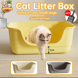 Cat litter Box With Scoop High Edge Cat Toilet Anti Throwing Sand Design Deodorization Prevention
