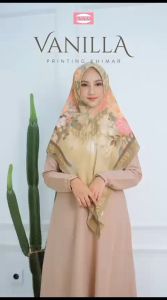 Khimar Syari Vanilla Printing 2 Layer Ceruty Baby Doll Sayra Official