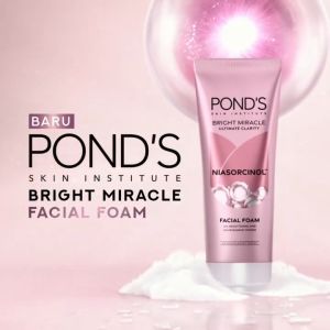 Ponds Bright Miracle Ultimate Clarity NIASORCINOL Facial Foam 100gr/50gr 20x kekuatan mencerahkan & menutrisi