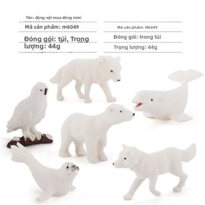 Mô Hình Động Vật Mùa Đông Mô Phỏng Mini Igloo Bắc Cực Cá Voi Trắng Husky Chim Cánh Cụt Hình Đồ Chơi Cho Trẻ Em Nhựa PVC Đồ Chơi Giáo Dục