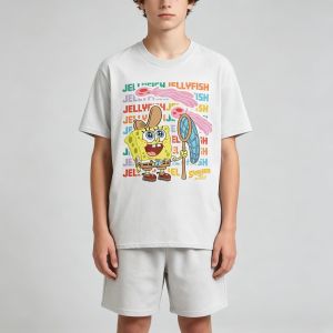Hot Toys | Spongebobs Summer Couple Harajuku Casual Fashion Men Women Tee Adults Children Boy Gril Top Kids Parent Child Cotton Tshirt
