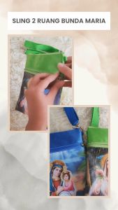 Sling 2 Ruang Seri Bunda Maria Mother Mary Virgin Mary Souvenir Dompet Rosario Kristen Katolik Kristiani