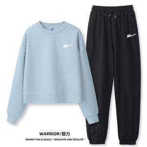 Bộ Đồ Thể Thao Thường Ngày Cho Nữ Bộ Đồ Hai Mảnh Rộng Rãi Thoải Mái Thời Trang Thu Đông Cotton Polyester Dài Tay Cổ Tròn