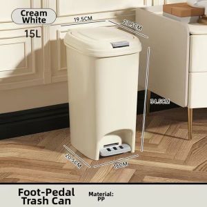 MOLORE | Push Top Cream-style Pedal Trash Bin