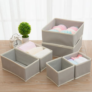 Fabric Divided Underwear Socks Bra Drawer Organizer Storage Box Home Use Small Q7 Closet Storage Solution for Underwear