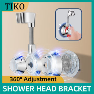 Chrome 360 Degree Rotation Adjustable No Drill Shower Holder Strong Adhesive Wall Mount Bracket For Bathroom