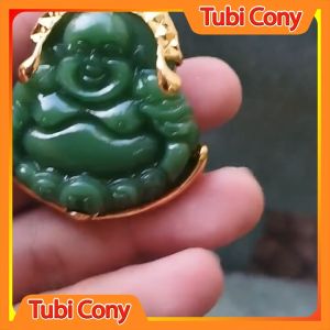 Mặt dây chuyền di lạc vui vẻ xanh thạch mẫu mới về M151223-151-DX2 Tubi Cony