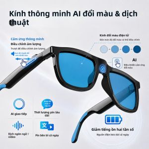 GUHUAVMI | Kính Thông Minh 38G Tích Hợp AI Hỗ Trợ Gọi Bluetooth & Trợ Lý Giọng Nói Kính Điện Biến Sắc Chống Bụi & Nước IP65