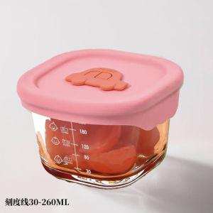 เด็กทารก ภาชนะเก็บอาหารแก้วนึ่งไข่พุดดิ้งชามชุดอุปกรณ์ทําอาหาร เด็กทารก อุปกรณ์ให้อาหารแก้ว Borosilicate สูง