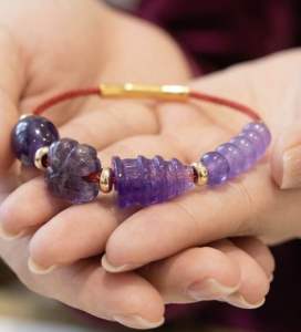 Vòng tay phong thuỷ mic charm đá mang lại may mắn tài lộc công danh thi cử đỗ đạt(lu thống+cỏ 4 lá+tháp văn xương+điếu ngũ phúc)
