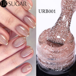 UR SUGAR 7ml Glitter Reflective Rubber Base Gel Nail Glass Bottle Sparkling Nail Art Semi Permanent Soak Off UV Led Gel Manicure