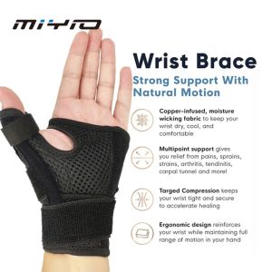 MIYIO 1 PCS Wrist Support Splint Arthritis Band Belt Carpal Tunnel Wrist Brace Sprain Prevent Professional Wrist Protector Hand Braces