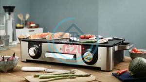 Bếp nướng WMF Lono Master-Grill công suất 2400W Chất Liệu Thép Không Gỉ bếp nướng 2 vùng với điều khiển riêng biệt tự động ngắt khi quá nhiệt