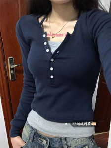 Áo Thun Dài Tay American Sweet Spicy Fit Base Layer Shirt Áo Lót Mùa Đông 2025 Phong Cách Ngọt Ngào Thường Ngày