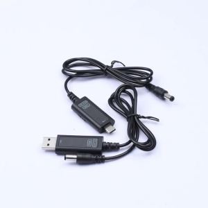 diymore | USB/Type C Boost Cable DC 5V to 12V 20V Adjustable Voltage Converter with Alloy Connectors for Router Laptop Fast Charging