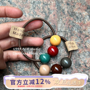 Simple High Elasticity round Bead Hair Ties Cute Bear Letter Mark Korean Style Hair Bands Fashionable Hair Accessories