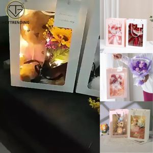 Túi Giấy Mặt Kính Trong Suốt Đựng Hoa Đựng Quà Tặng Xinh Xắn Trang Trọng