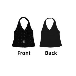 CBXLAB | Street Dance Fashion Black Halter Top For Kpop Jazz Dance
