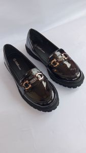 Sepatu Docmart Wanita Terbaru Hitam glossy Korean Stailys