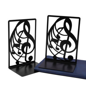 A pair of metal bookshelves with high notes and patterns sturdy and slip resistant is the perfect gift for composers.