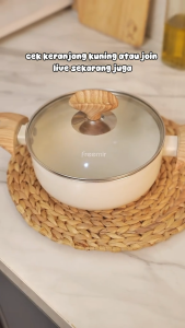 [BUY 1 GET 1] freemir Set Wajan dan Panci 20/18cm Single Bottom dengan Lapisan Granit Anti Lengket Lengkap Tutup Kaca White