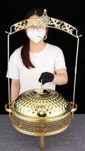 8L Food Warmer Wadah Stainless Rolltop Renda Berlian Food Warmer Perasmanan Pernikahan Mewah