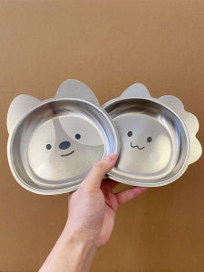 BaiChang Home 2024 New Animal Shaped Baby Food Grade 304 Stainless Steel Plate No Edge Curling Baby Supplementary Food Plate