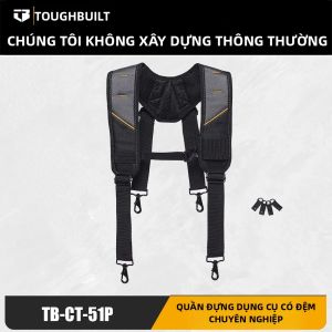 Dây Đeo Vai Có Đệm TOUGHBUILT Pro Dây Đeo Dụng Cụ Chịu Lực Cao TB-CT-51P Với 4 Vòng Đeo Chất Liệu Vải 1680D Dành Cho Thợ Thủ Công Thợ Mộc