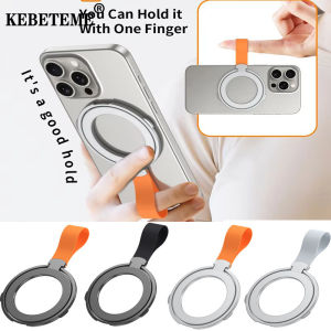 KEBETEME 3 in 1 Cell Phone Ring Holder With Silicone Finger Loop Strap 360Rotation Finger Ring Grip Stand