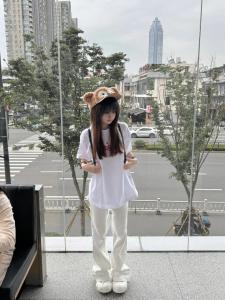 Premium Cotton Letter Print Short Sleeve T-Shirt Womens Loose Slimming American Trendy Brand Half Sleeve Top Summer Fashion