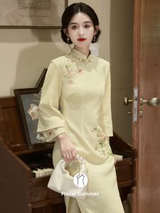 New Chinese Style Modified Youthful Girls Wide Sleeve Dress