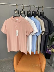 Classic Easiest for Match! Cool Silky and Breathable! Summer Men Light Business Pure Color Minimalist Casual Short Sleeve Polo Shirt
