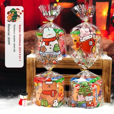 Transparent Candy Packaging Bag Childrens Small Gift Bag Kindergarten Birthday Valentines Day Sweets Bag Christmas Decorations