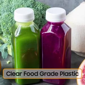 10Pcs 60ML-500ML Plastic Juice Bottles with Lidsfor Juicing Smoothies Other BeveragesLeak Prooffor parties picnics camping