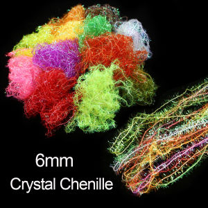 2/4/12Packs 6mm Width Pearl Cactus Chenille Crystal Flash Tinsel Fly Tying Body Material for Nymph Wet Fly Wolly Buggers Lure