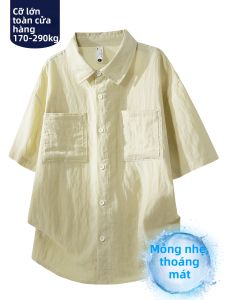 BINHANG | Áo Sơ Mi Hợp Thân Thoáng Khí Kích Cỡ Lớn Phù Hợp 300 Pounds