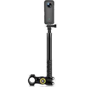 Motorcycle Handlebar Mount Invisible Adjustment Selfie Stick Bicycle Monopod Bracket for GoPro DJI Insta360 Camera Accessories