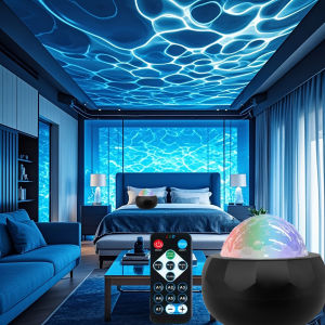 LED Night Light 7 Colors Starry Sky Galaxy Ocean Wave Projector Light with Remote USB Plug-in Auto Rotate Ambient Decor Light