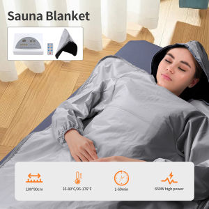 Foreverlily Far Infrared Heating Sauna Blanket with Remote Control For Wet Removing Fat Burning Help Metabolism Blood Circulation Body Slimming Dehumidification