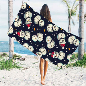 christmas snowman navy Beach Towels Ultra Lightweight Quick Drying Super Absorbent Summer Essential Fast-Drying Towel for Beach