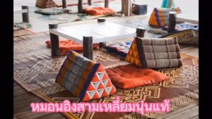 10 ลูก หมอนสามเหลี่ยม ขนาดมาตรฐาน จากใยนูนูธรรมชาติ100% ขวาง 23xยาว 32xสูง 22ซม