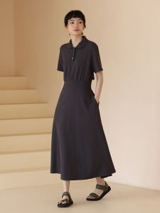 hacikis | Summer New Design 100% Cotton Pique Waist Cutout Two-piece Polo Dress